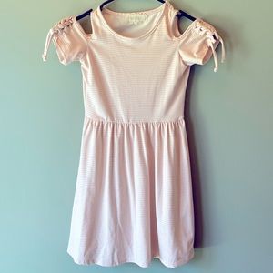 Pink cold shoulder dress